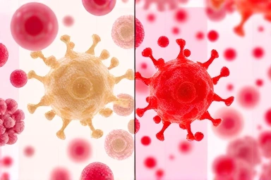 Symbolic cell health, inflammation concept, abstract science