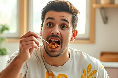 Energetic person with strong immunity and healthy food