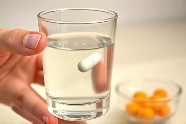 Iron supplement with vitamin C for better absorption.