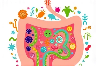 Symbolic illustration of a thriving, healthy gut microbiome.
