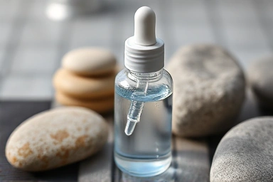 Magnesium oil bottle and calming stones