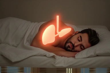 Restorative sleep symbolizing liver health and regeneration.