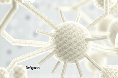 Microscopic view of beta-glucan neutralizing LDL cholesterol.