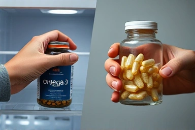 Storing omega-3 in refrigerator vs. subtle spoilage in capsules.