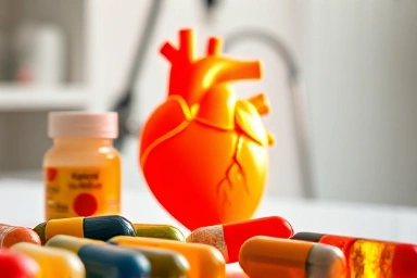 Probiotics capsules symbolizing gut health and heart wellness.