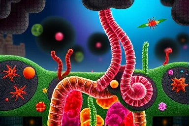 Symbolic representation of healthy gut microbiome and probiotics.