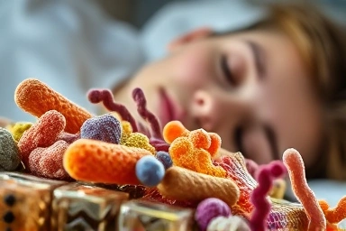 Gut health, beneficial bacteria, peaceful sleep, wellness