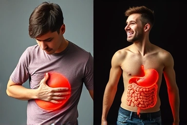 Stressed vs. healthy gut comparison