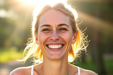 Energetic person radiating health and vitality.