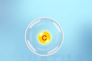 Liposome vitamin C absorption, health technology concept.