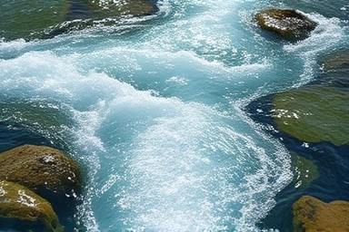 Healthy river symbolizing clear blood flow and vitality.