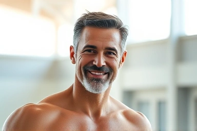 Energetic man, vitality, health, fitness, well-being