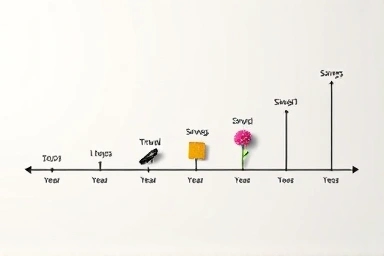 Visual representation of savings growth over time.