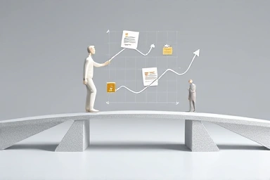 Financial bridge symbolizing loan transfer between buyer and seller.