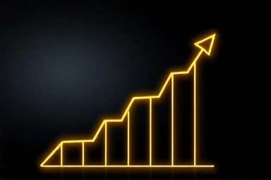 Abstract graph of rising credit score from credit cards.