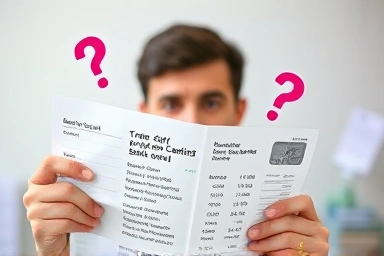 Confused person analyzing credit card statement, seeking clarity on exclusions.