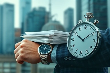 Anxious person waiting for loan approval, time passing.