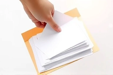 Organizing scattered financial documents into a neat folder.