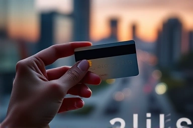 Credit card with glowing benefits, symbolizing financial gain
