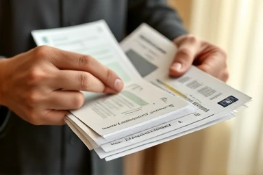 Hands organizing essential documents for inheritance.