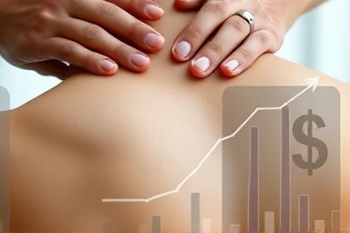 Manual therapy session with insurance benefits visualized.