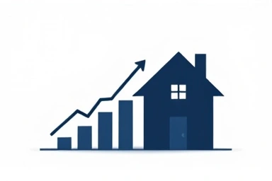 Financial growth and stability symbolized by a house.