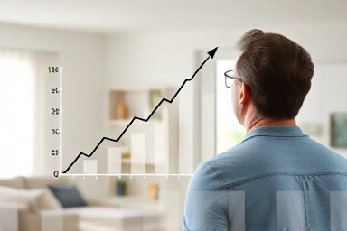 Graph of decreasing mortgage rates representing savings.