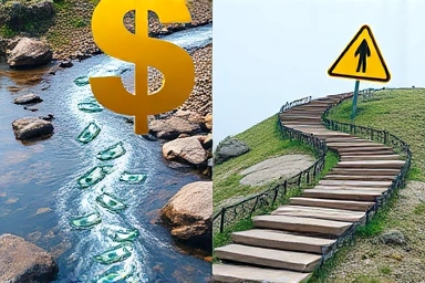 Contrast of financial benefits and potential risks