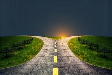 Financial crossroads symbolizing loan product transition