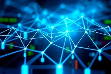 Abstract digital pathways symbolizing AI and technology