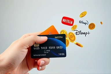 Credit card saving money on streaming service subscriptions.
