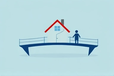Financial bridge between parent and child, symbolizing secure loan.