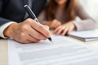 Legal document signing for family home loan, emphasizing transparency.