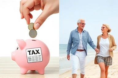 Retirement savings and tax benefits lead to a happy future.
