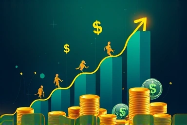 Financial growth and investment opportunities abstract art