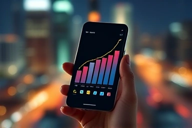 Achieving financial growth with ETF investment on a smartphone.