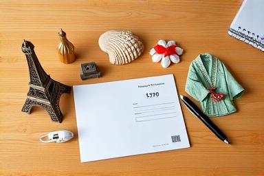 Travel souvenirs and savings passbook