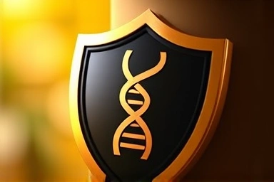 Shield protecting DNA helix, cancer treatment cost protection