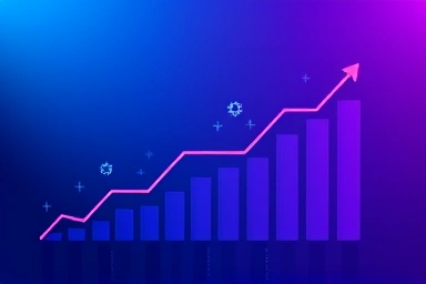 Digital graph of tech growth and AI innovation