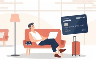 Person relaxing in airport lounge, symbolizing travel benefits.