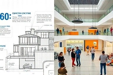 Architectural design meets vibrant community living in apartments.