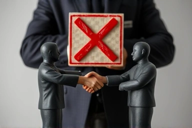 Tenant and subtenant handshake overshadowed by landlord's disapproval.