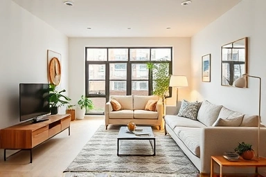 Modern renovated co-living space interior