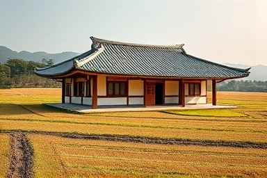 Korean farmhouse with modern utility connections