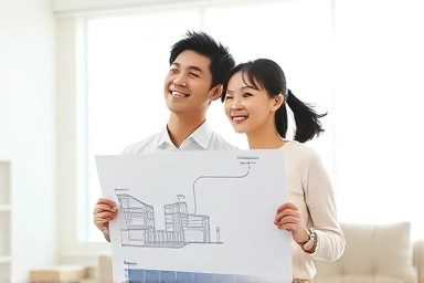 Couple planning apartment, increasing score visualization