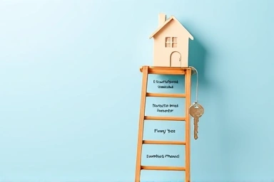 Ladder of success to homeownership, symbolic steps