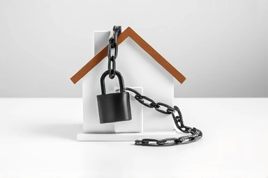 Symbolic image of restricted housing access due to illegal trading.