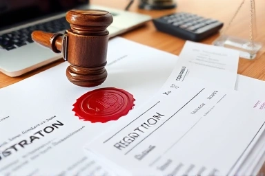 Legal documents for lease registration and fixed date stamp.