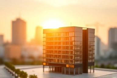 Modern knowledge industry center building symbolizing investment growth