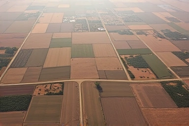 Precise land boundaries, aerial view, secure property division